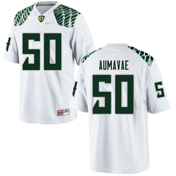 Men #50 Popo Aumavae Oregn Ducks College Football Jerseys Sale-White - Click Image to Close